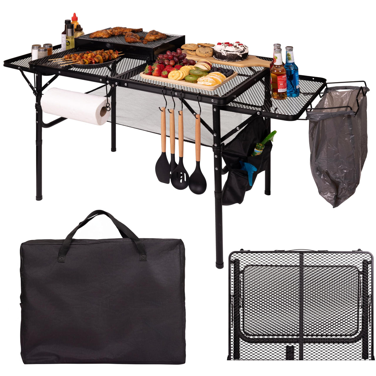 DAFRUM folding table with carry bag for easy transport and setup.