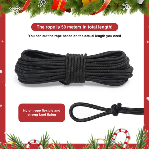 DAHAKII 50m rope included for secure tethering of inflatables and tents.