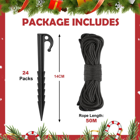 DAHAKII sharp plastic stakes, easy ground penetration for quick setups.