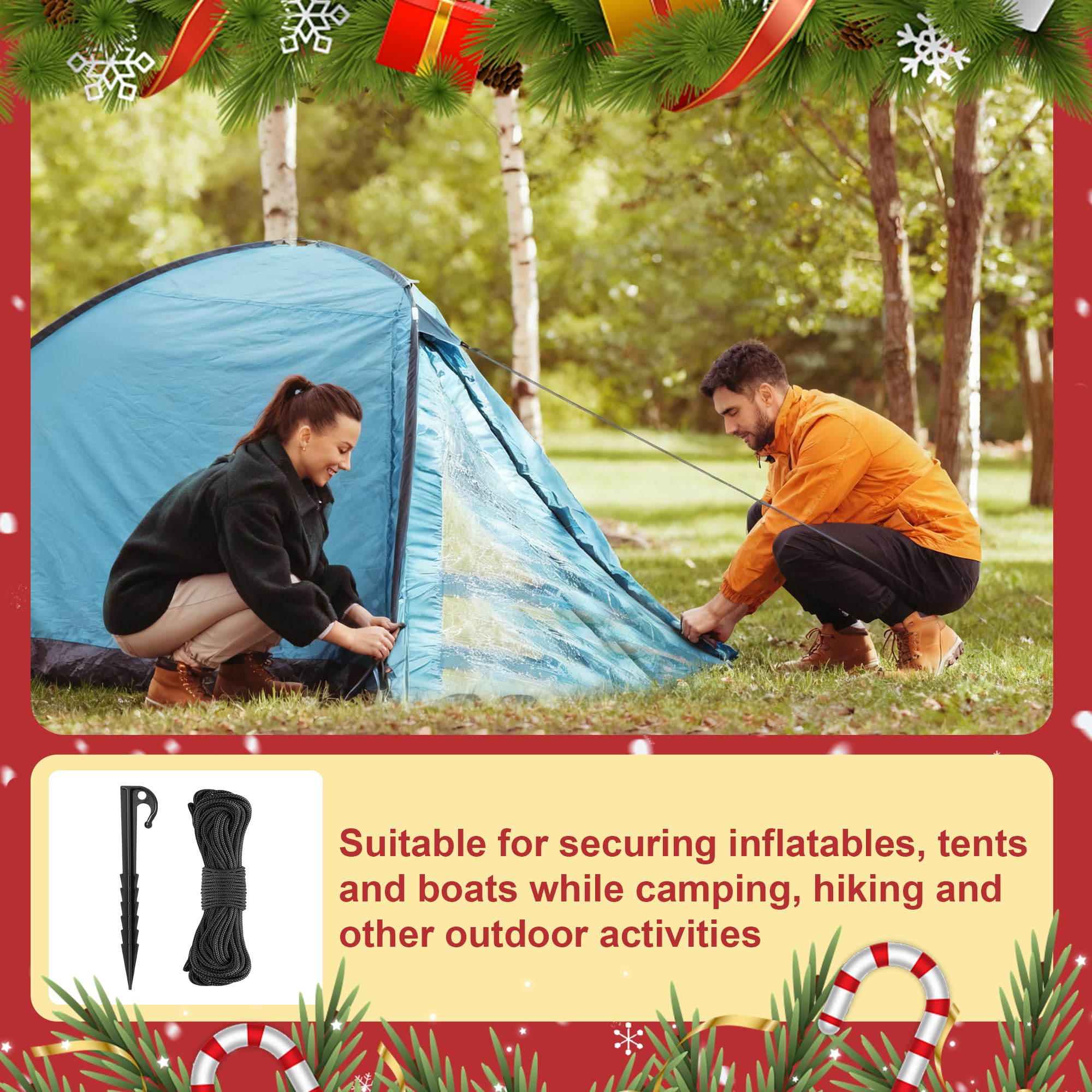 DAHAKII yard decor tent anchors suitable for outdoor decorations.