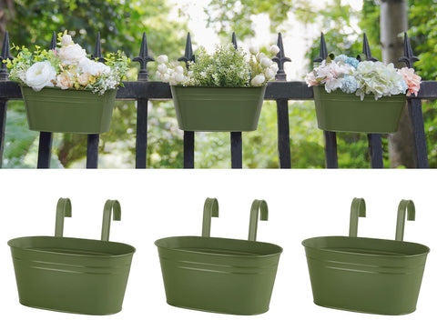 Dahey 10-5 inch metal hanging pot on railing for balcony greenery