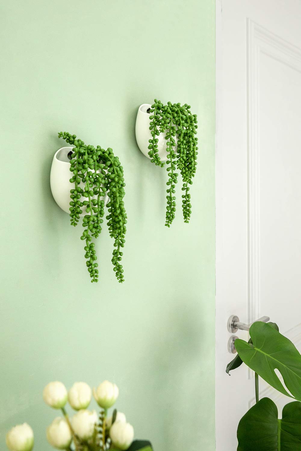 Dahey artificial succulent in ceramic pot close-up for maintenance-free decor