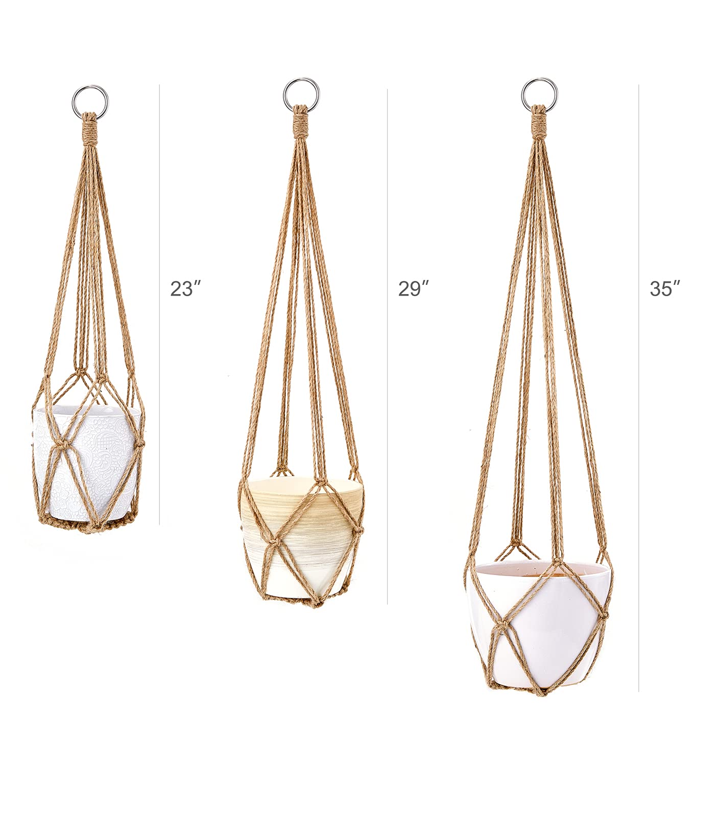 Dahey brown jute plant hanger, natural texture for boho home decor