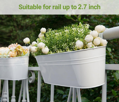 Dahey countryside style white planter brightening walls with seasonal blooms