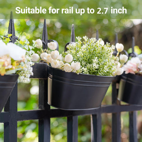 Dahey detachable hooks on a railing-compatible planter for multiple setups