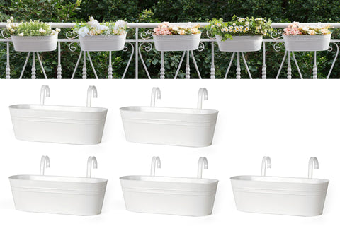Dahey hanging planter on railing for balcony space and decor