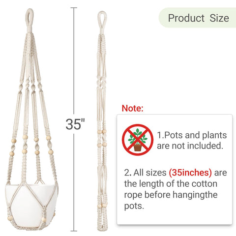 Dahey two hooks included for simple, secure plant hanging setup.