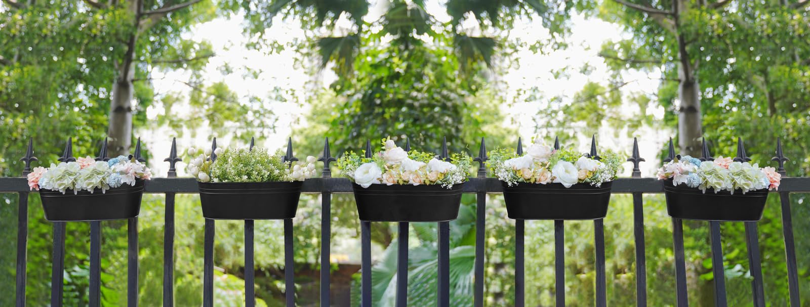 Dahey large rail hanging planter ideal for deck, porch, patio