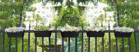 Dahey large rail hanging planter ideal for deck, porch, patio