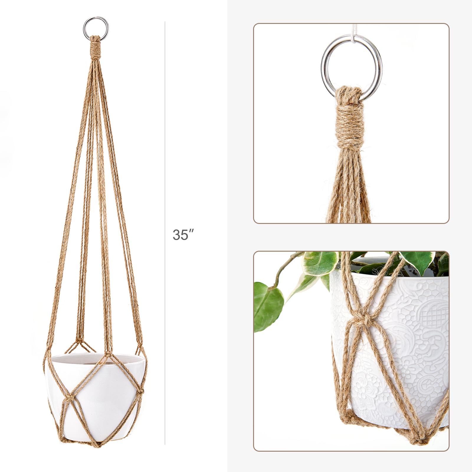 Dahey macrame plant hanger indoor decor ideal for living rooms and balconies.