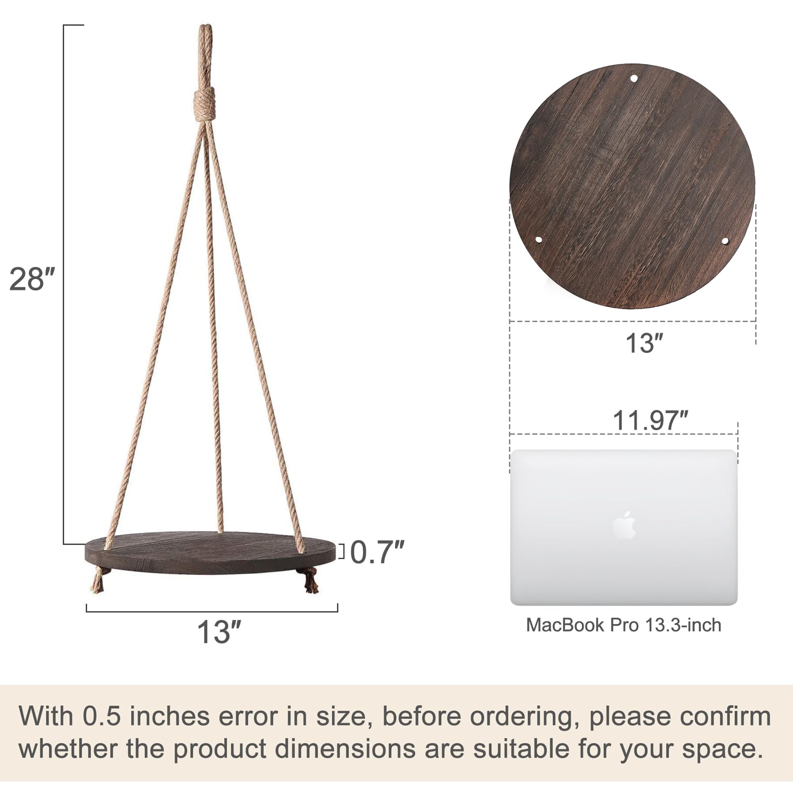 Dahey macrame plant hanger suitable for indoor or outdoor displays with minimalist style