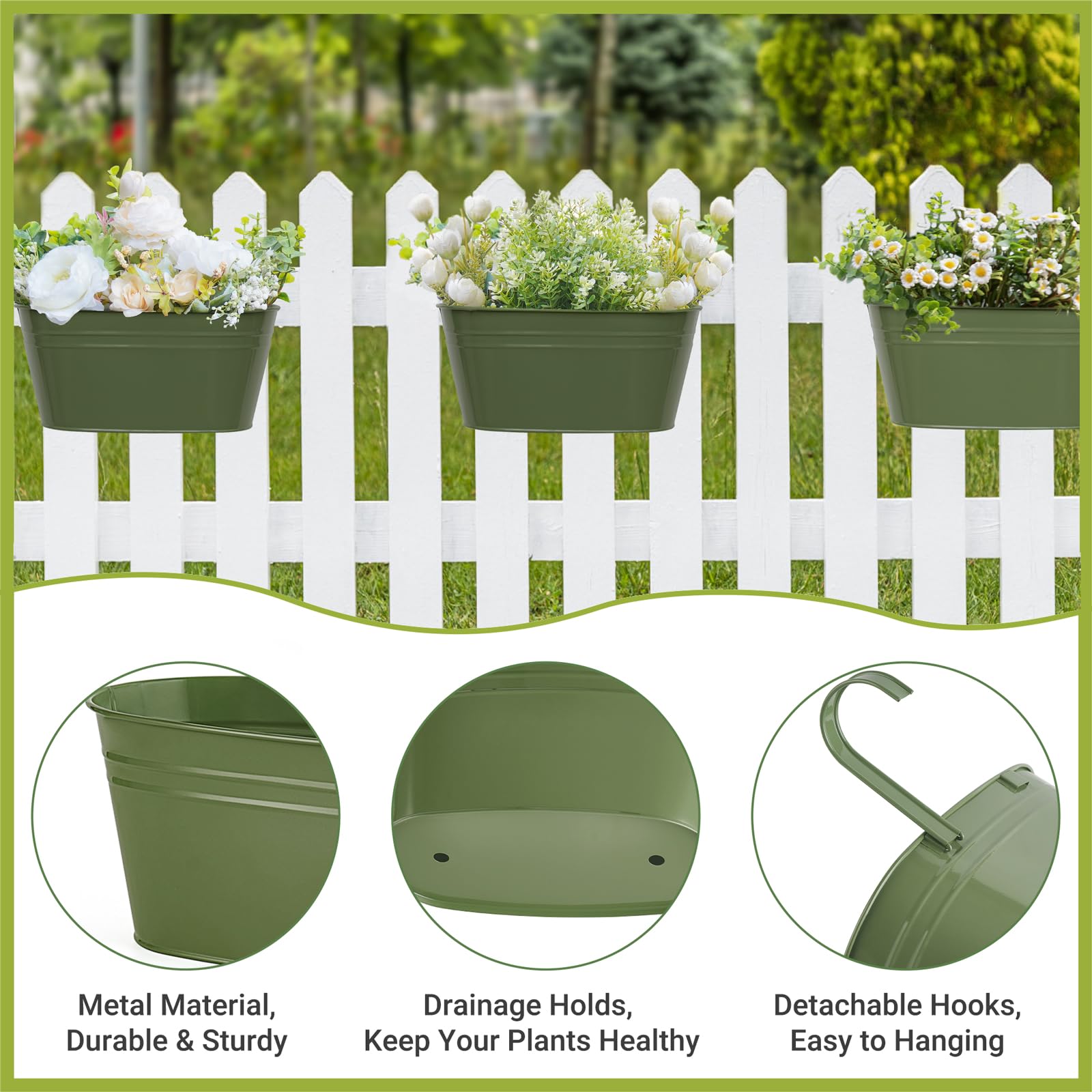 Dahey outdoor hanging bucket planter adds vertical garden space