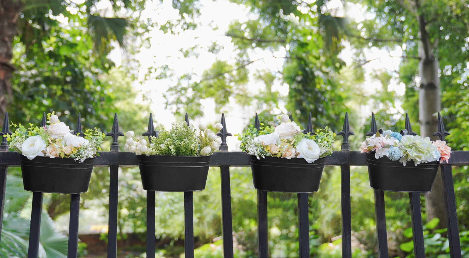 Dahey rectangular hanging planter with detachable bucket for versatile mounting