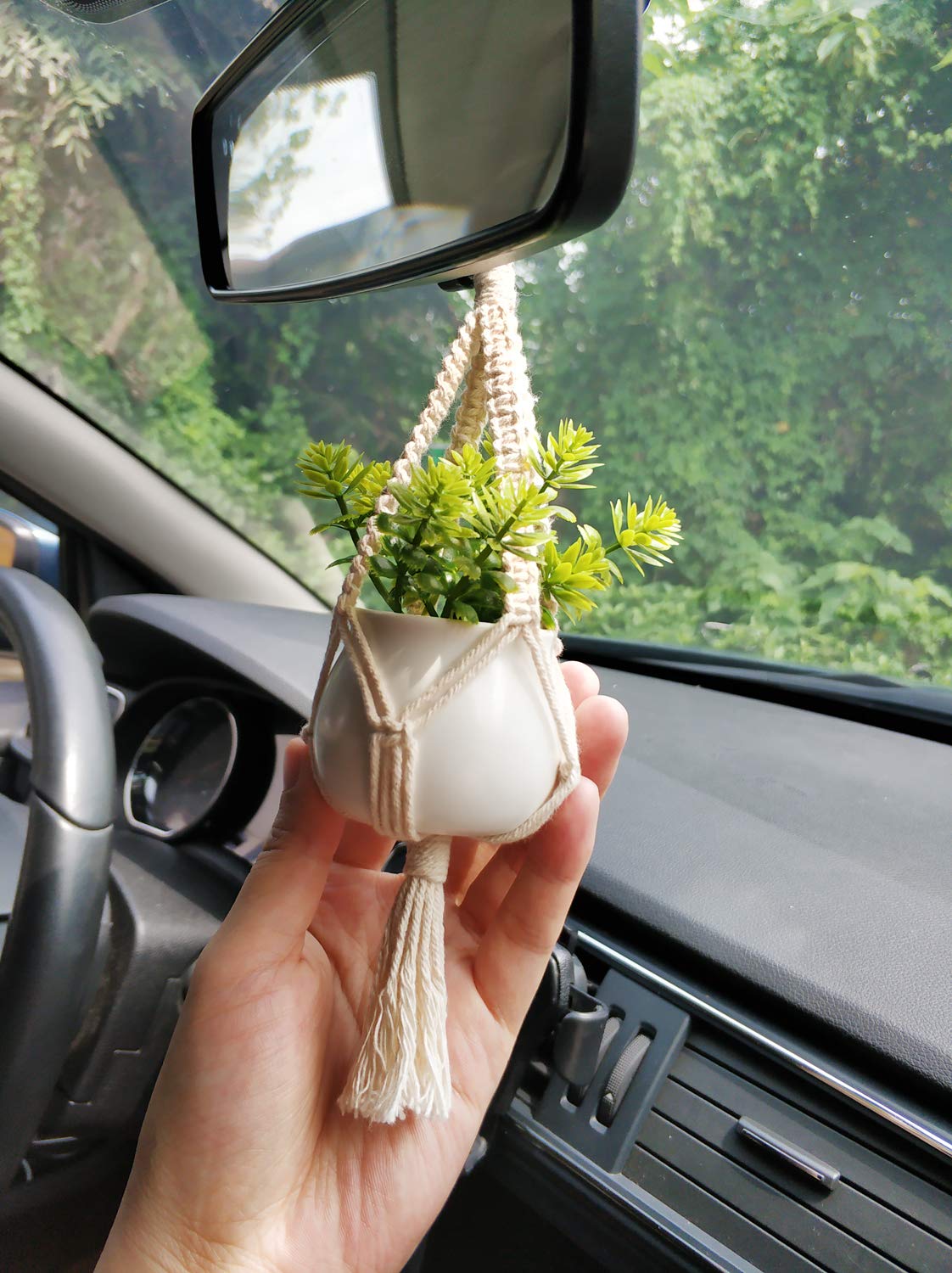 Dahey two-style macrame car charm pack offers versatile styling for any ride.