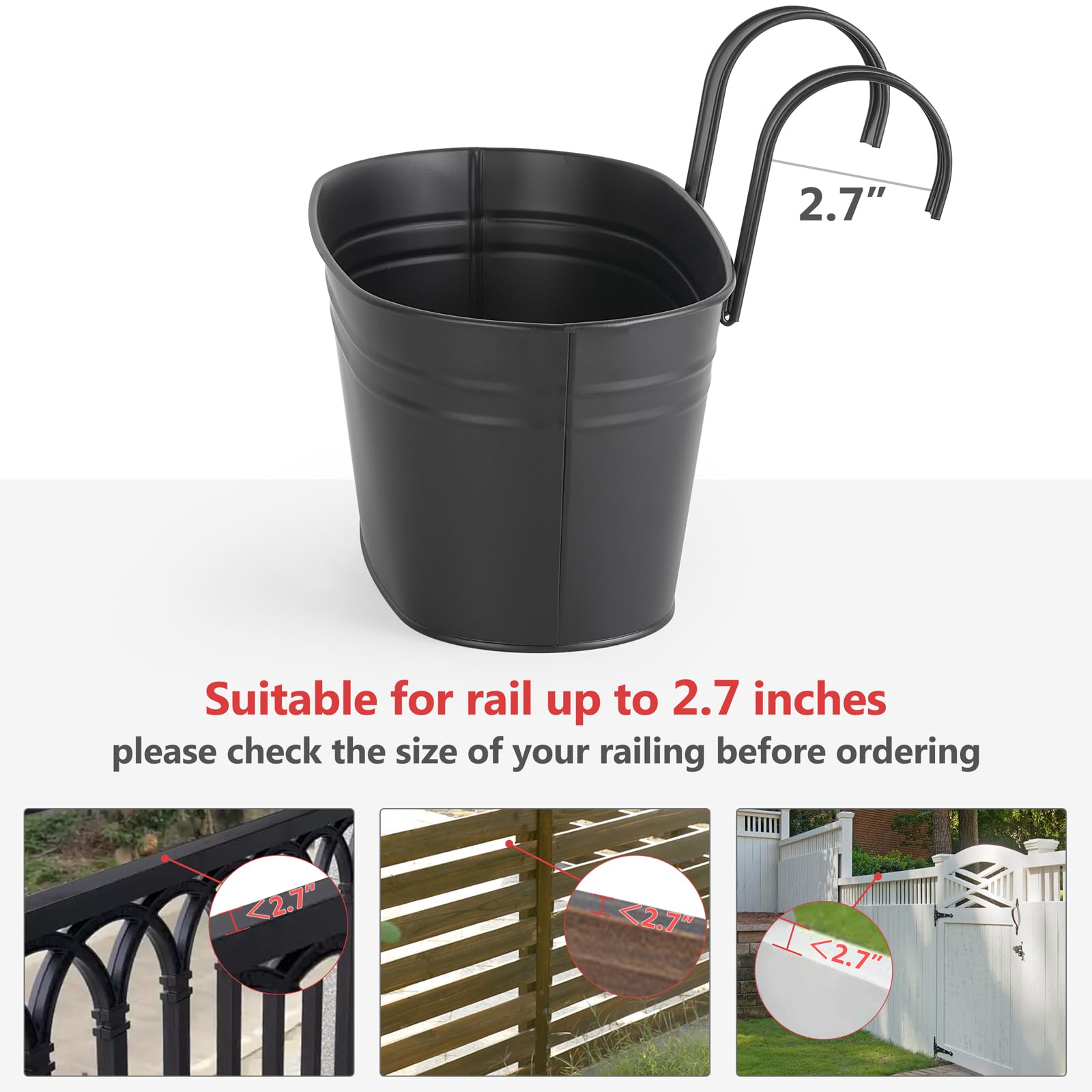 Dahey window-side garden setup using railing planters for vertical gardening.