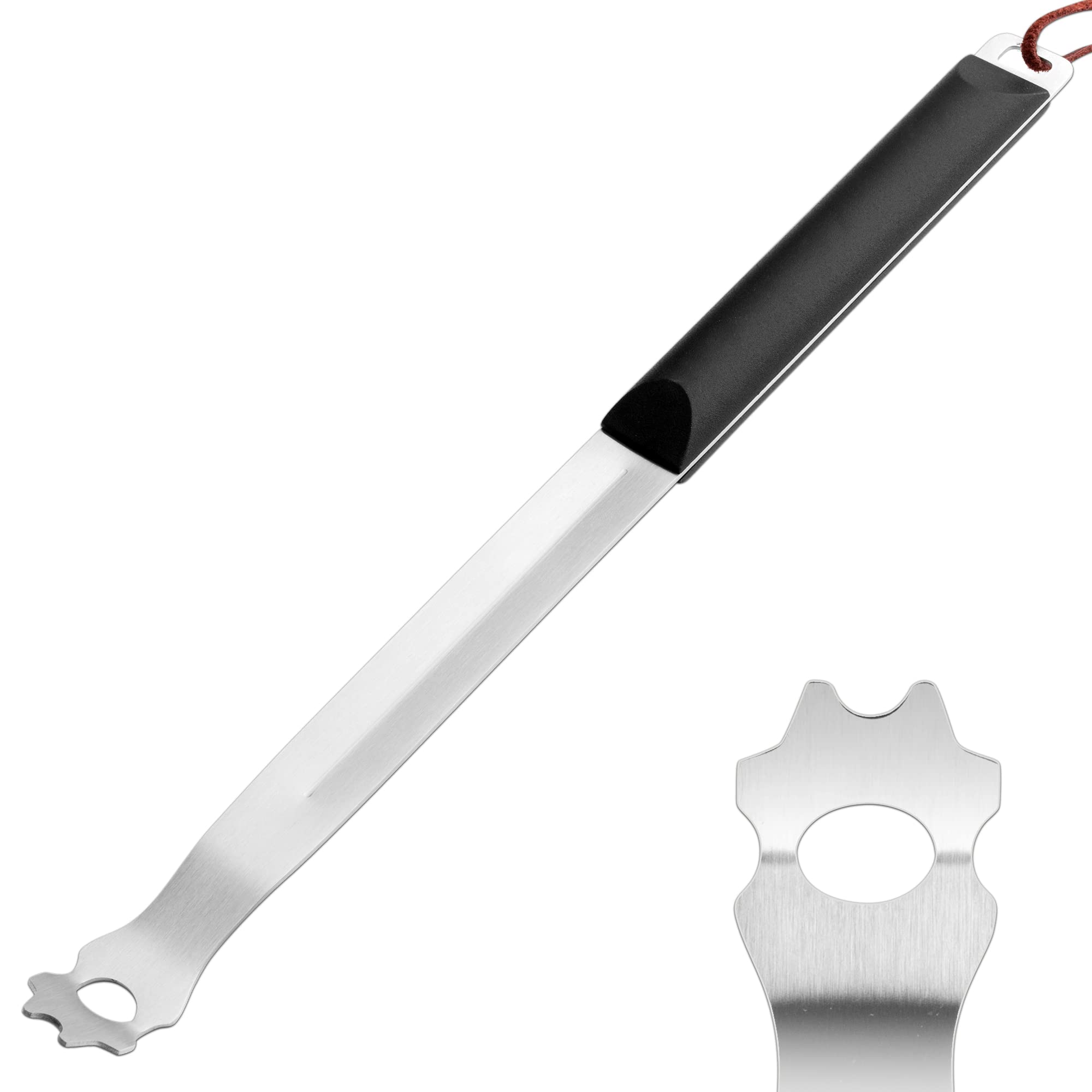 DAILY KISN Grate Grill Scraper with long handle for safer grilling.