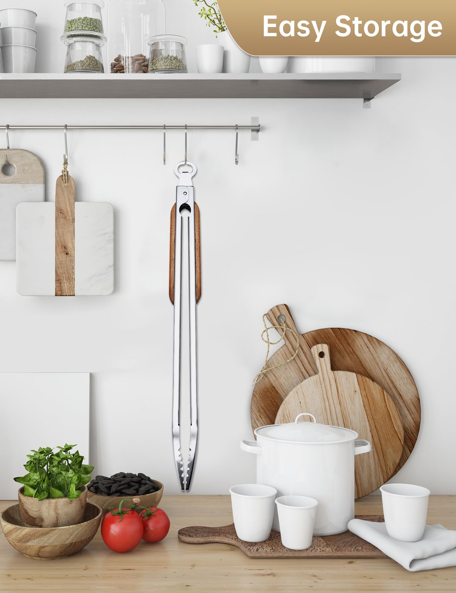 Daily Kisn long-reach tongs help you reach hot food without bending.
