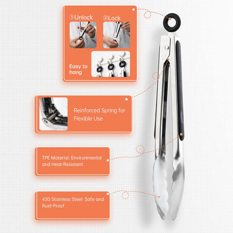 Daily Kisn pull-ring locking tongs prevent accidental opening