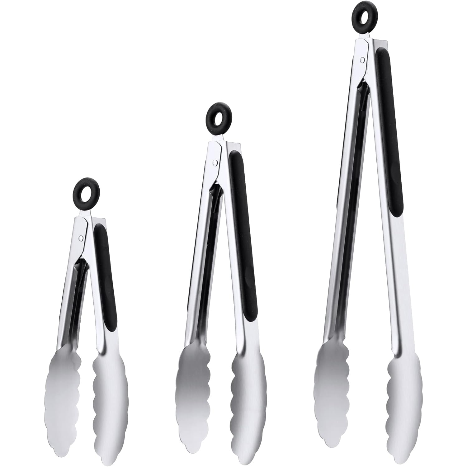 Daily Kisn 7-inch stainless steel tongs grip for precise flipping and serving
