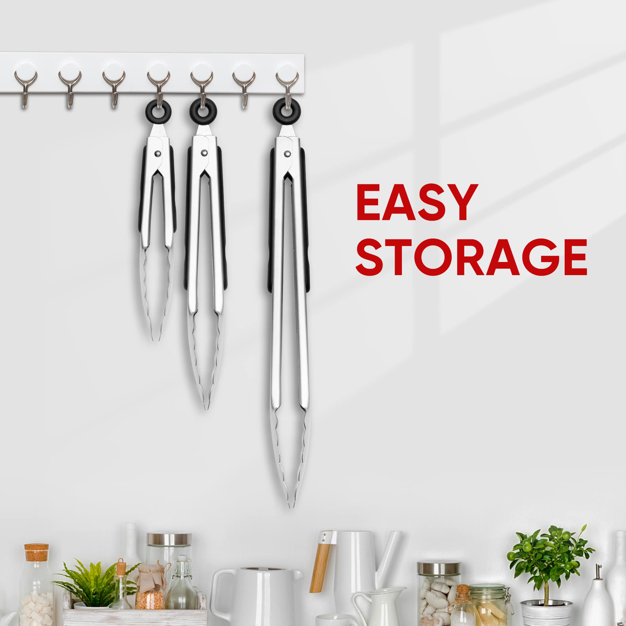 Daily Kisn brushed finish stainless steel tongs ready for everyday use