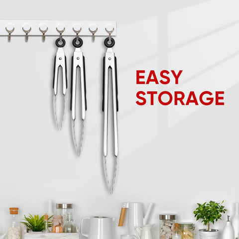 Daily Kisn brushed finish stainless steel tongs ready for everyday use