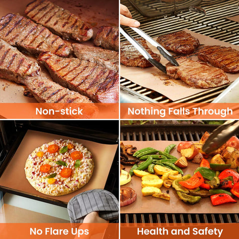 Dailyart copper grill mats demonstrate heat resistance up to 500°F for versatile cooking.