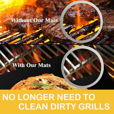 Dailyart grill mats: non-stick Teflon surface for easy flipping.