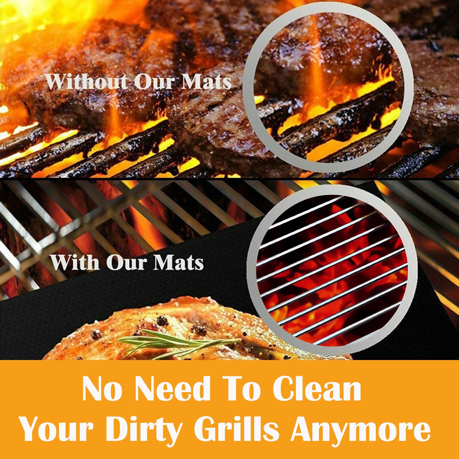 Dailyart grill mats-easy clean reusable, wipe clean after cooking.