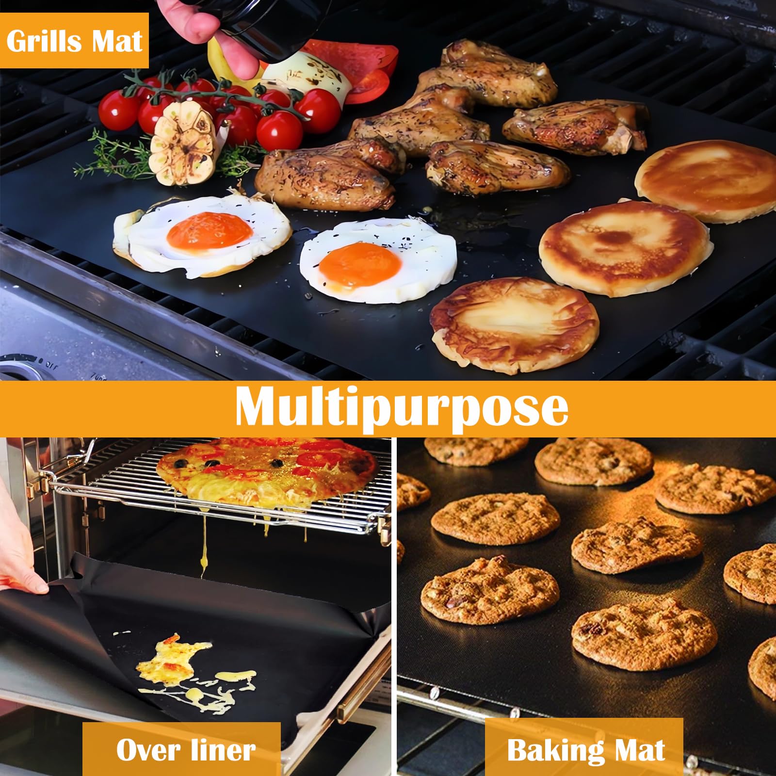 Dailyart grill mats-safe-food mat with PFOA-free construction.