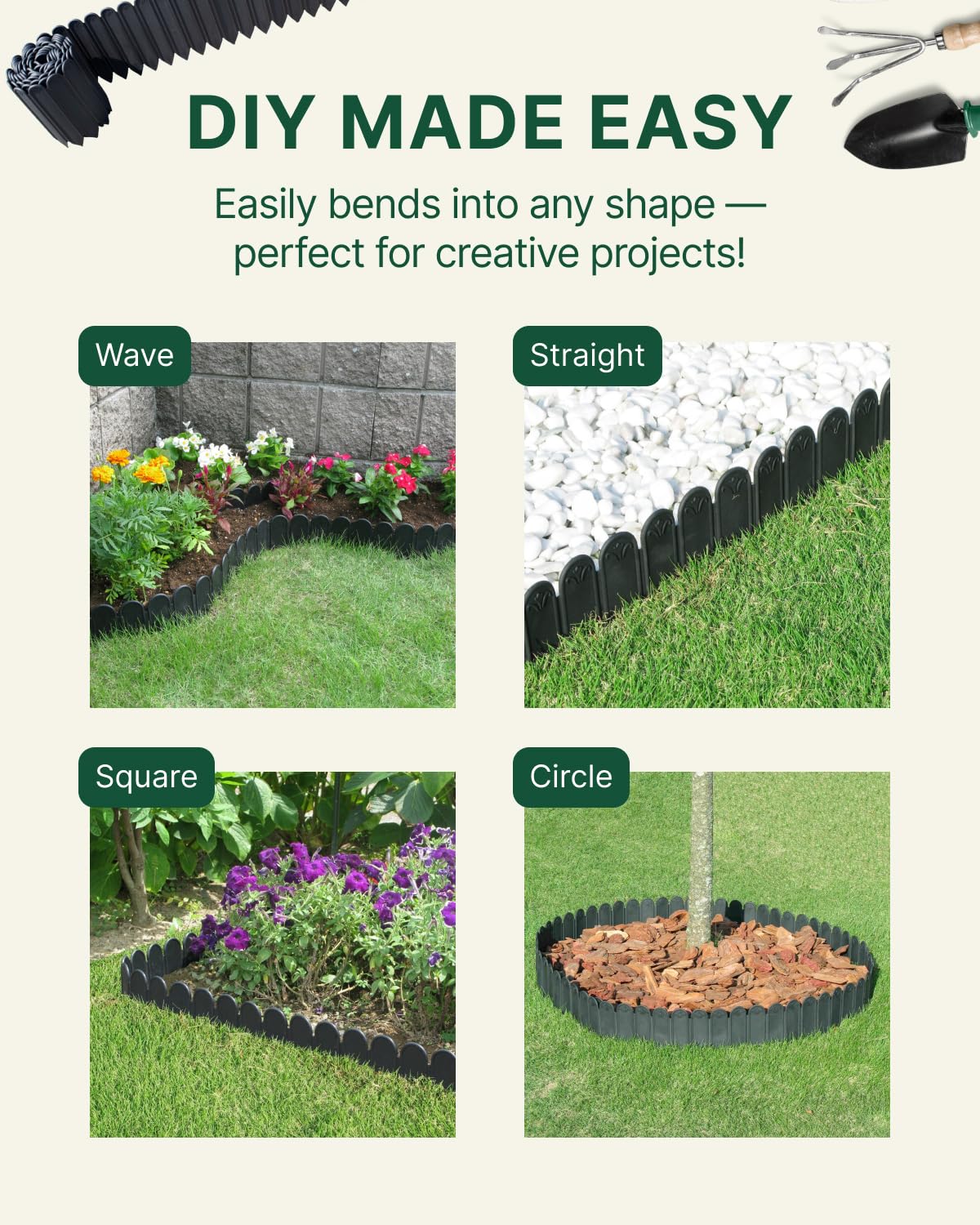 DAIM FlexWall Edge versatile border for pavers, lawns, and borders.