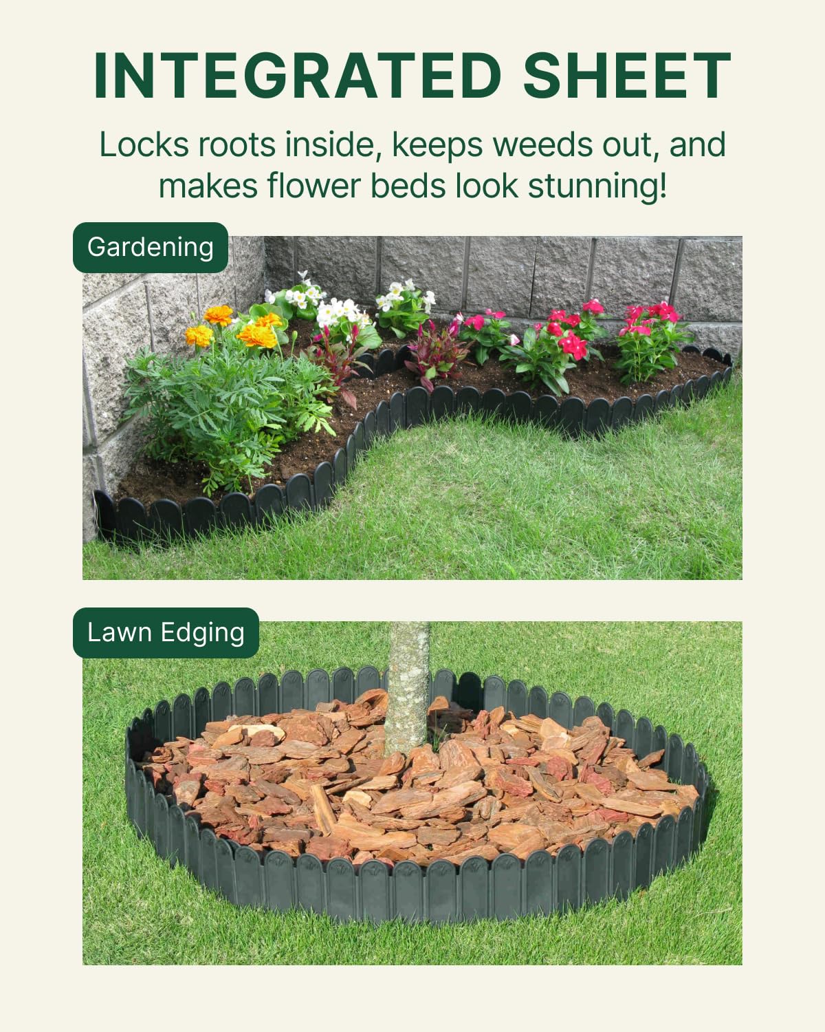 DAIM FlexWall Edge durable black edging provides long-lasting garden protection and clean edges.