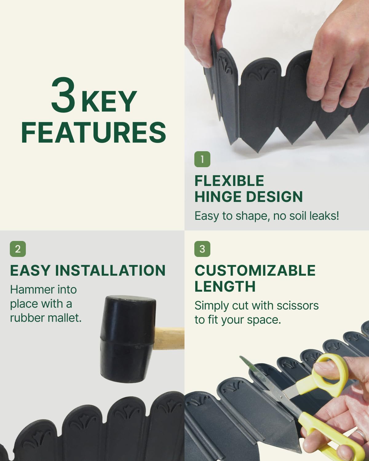 DAIM FlexWall Edge playground border creates neat, safe yard edges.