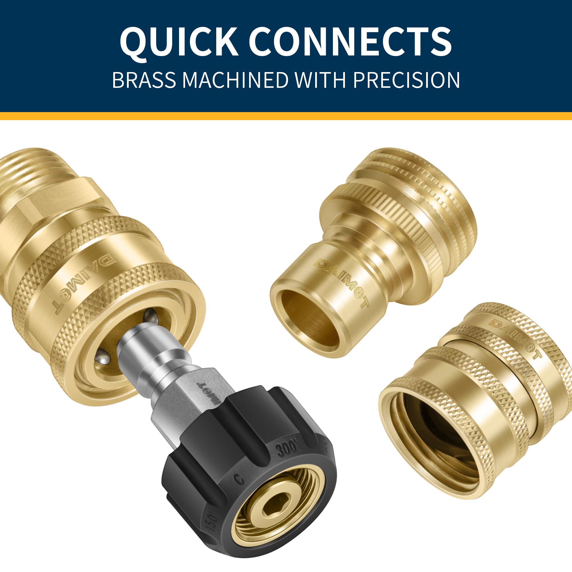 DAIMOT easy-install quick-connect hose connector simplifies setup for car wash and patio tasks.