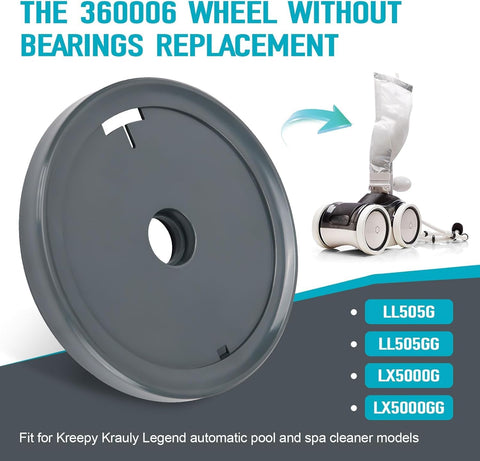 Dairrr Fuuu 360006 wheel for Legend LL505GG; steady motion supports thorough debris removal.