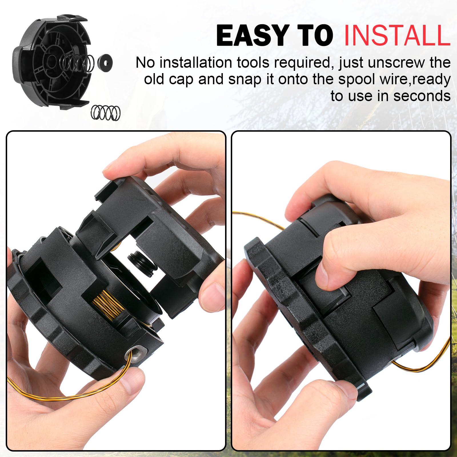 Dairrr Fuuu easy-install cap snap-on for fast replacement without tools.