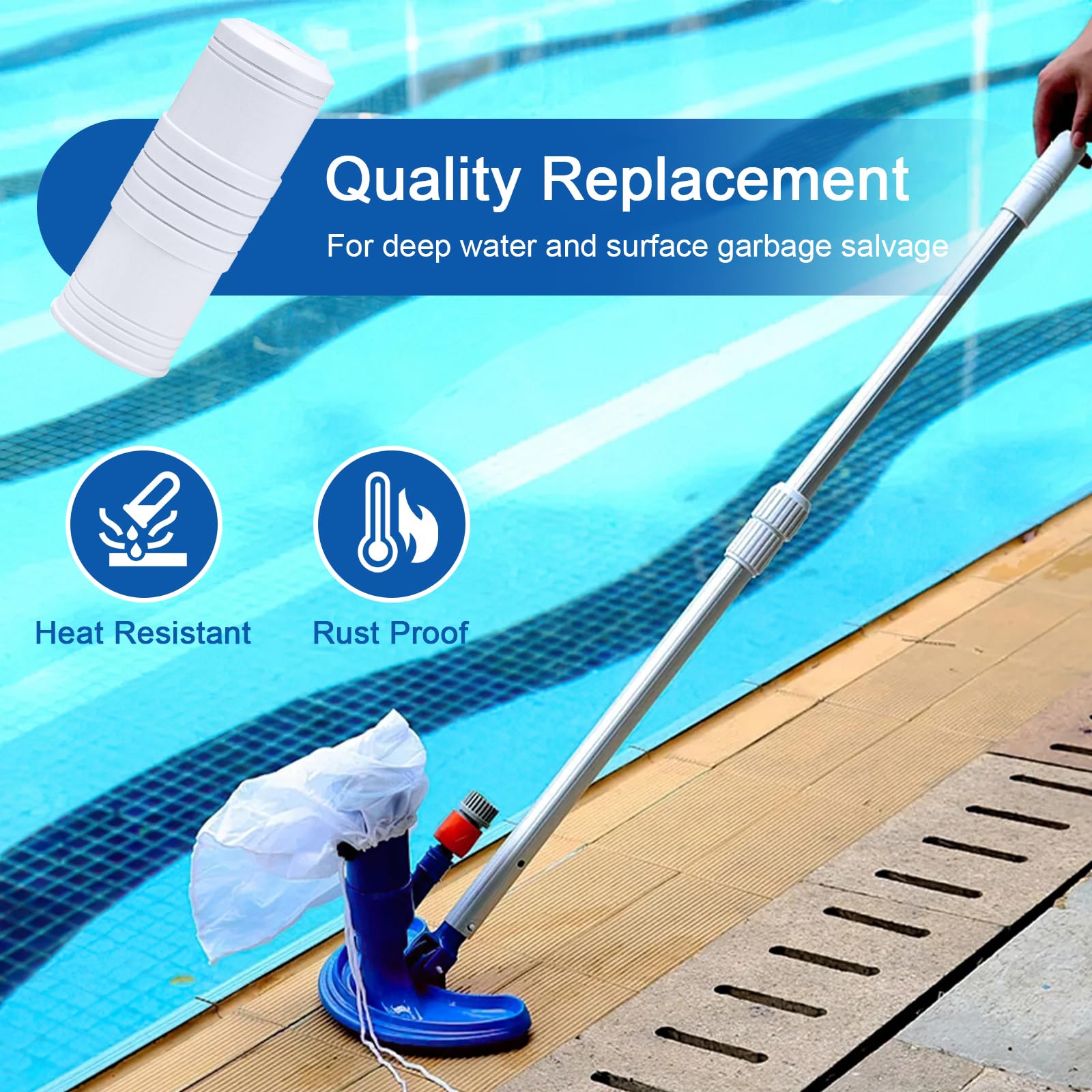 Dairrr Fuuu grip with ergonomic grooves on a pool pole for secure handling