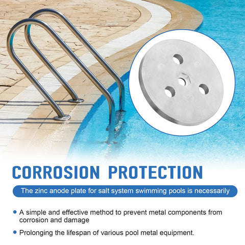 Dairrr Fuuu zinc anode plate closeup shows the sacrificial surface protecting nearby pool metals.