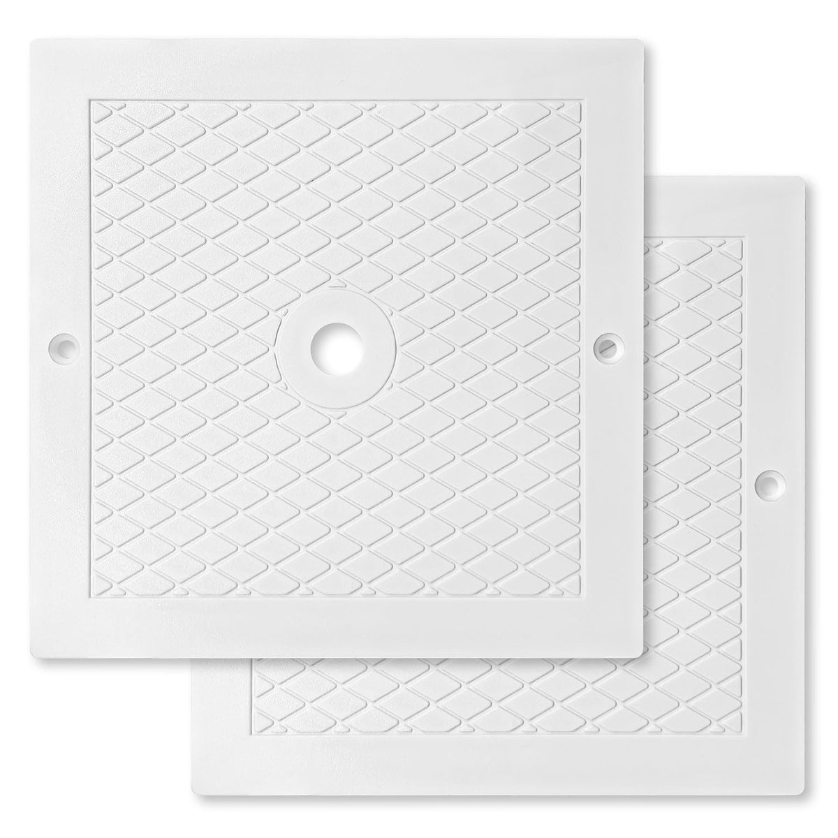 Dairrr Fuuu 10in square skimmer lid protects the pool filter basket.