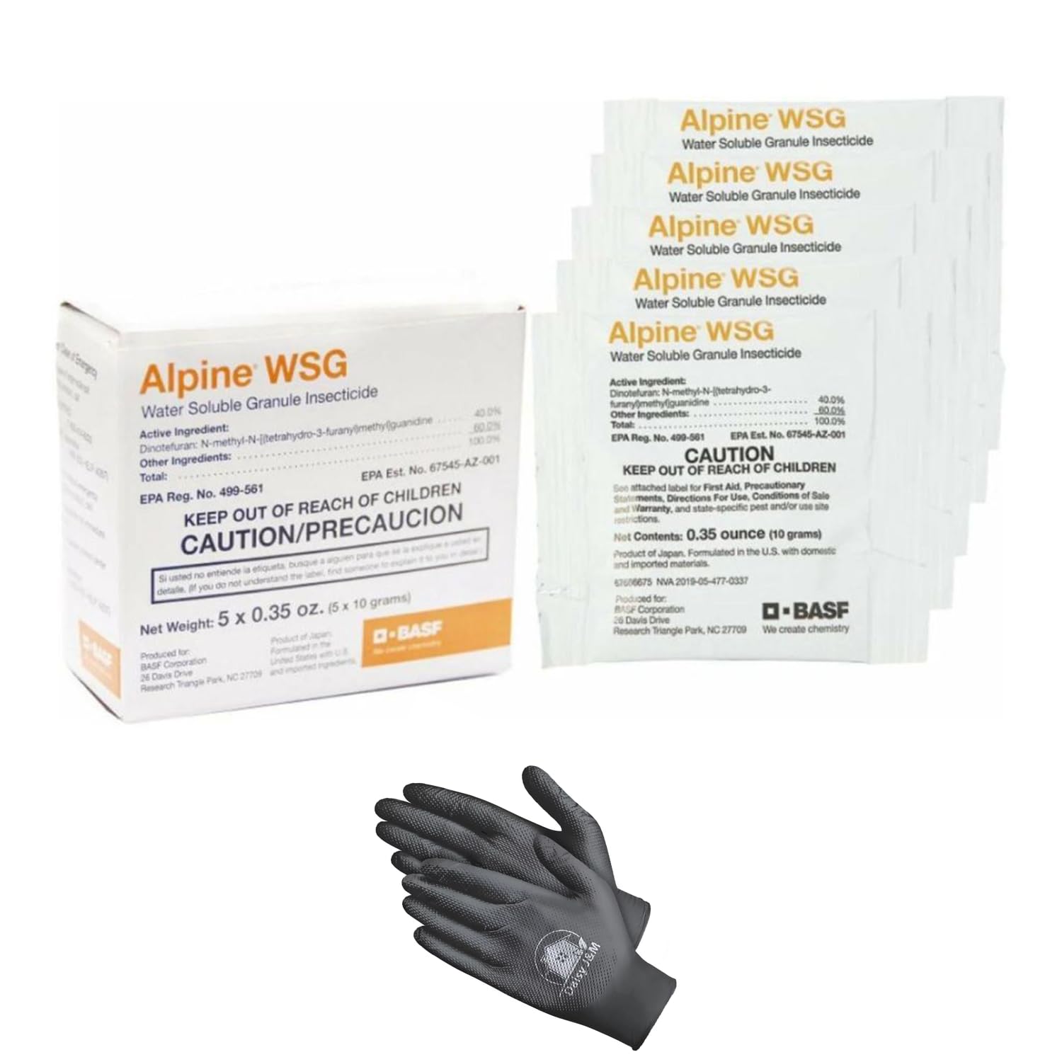 Daisy J&M Alpine WSG bottle with disposable gloves for versatile pest control.