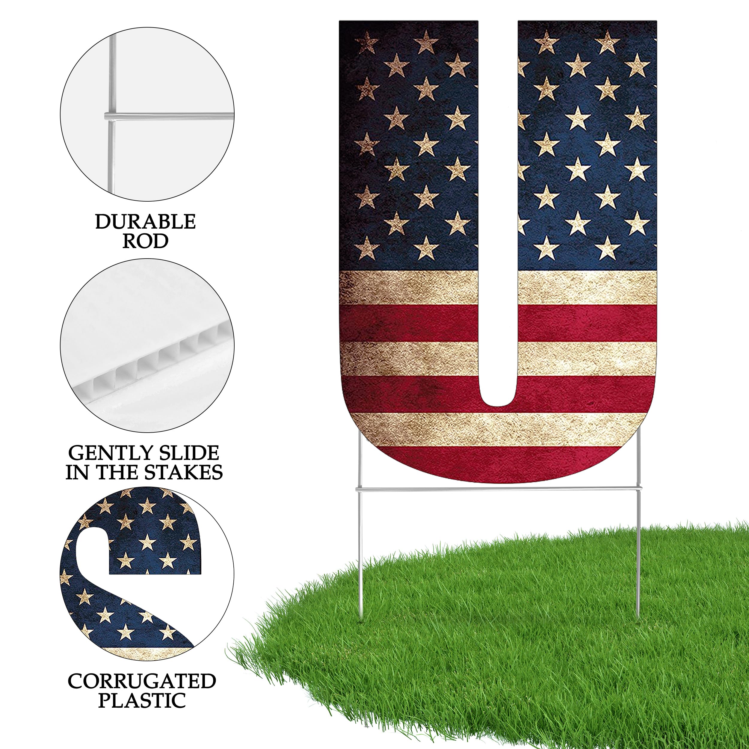 Large USA flag sign by DAJDC for easy hanging on fences or doors