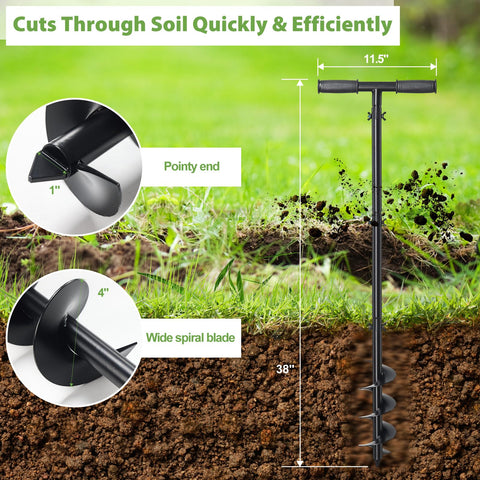 DAKEPOLE 38-inch handle allows upright digging to reduce back strain.