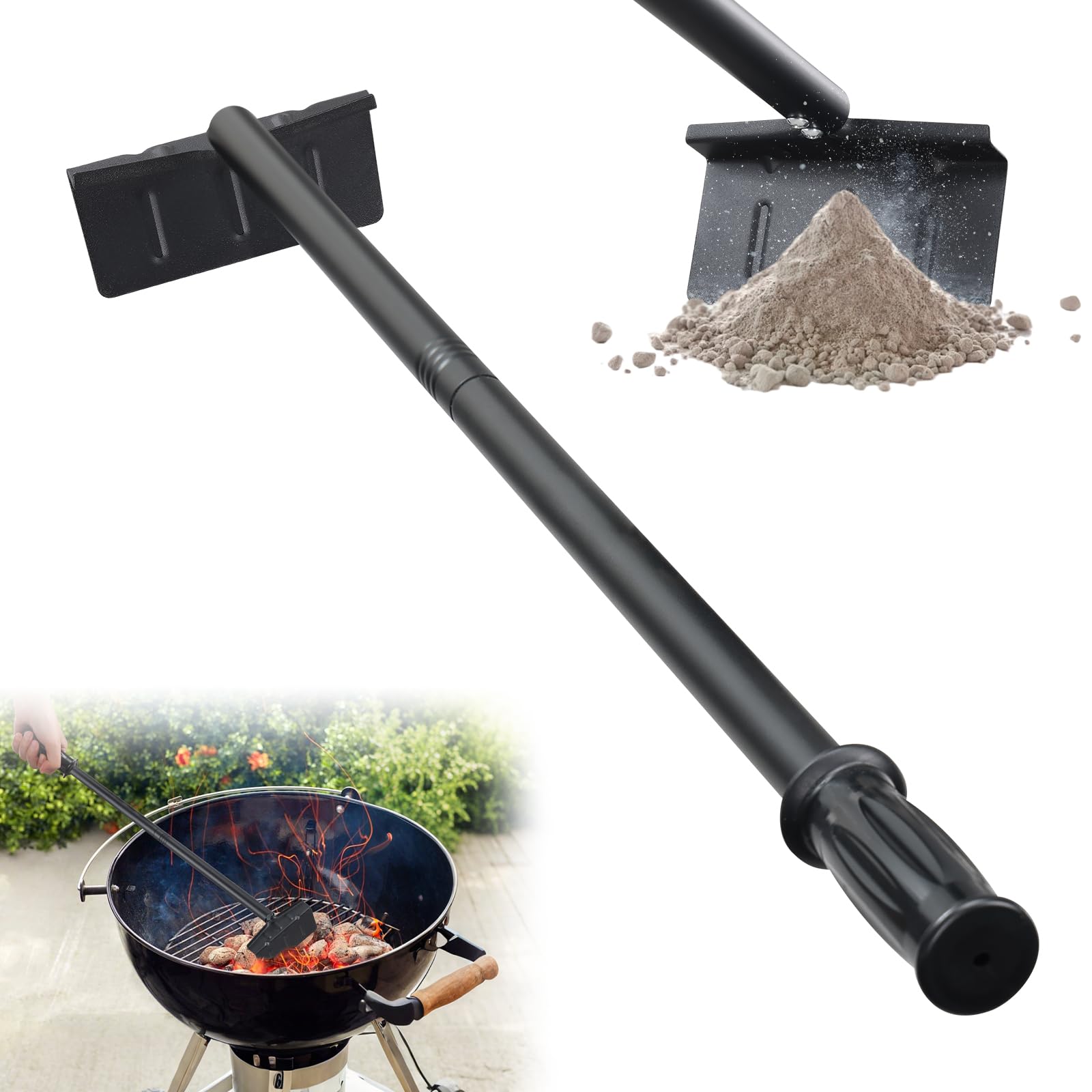 DAKEPOLE charcoal rake angled head for quick ash removal