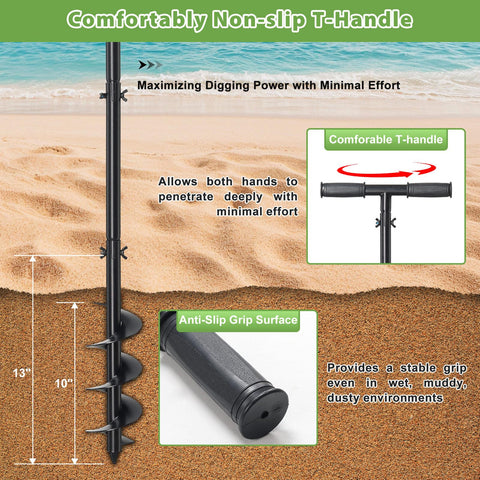 DAKEPOLE comfort grip T-handle provides secure leverage, even with gloves.