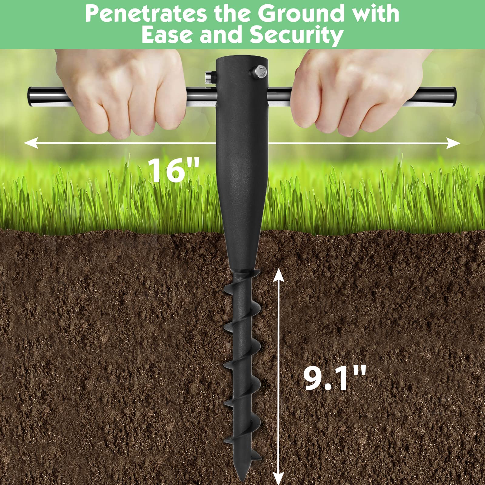 DAKEPOLE heavy-duty steel anchor resists rust for durable outdoor use.