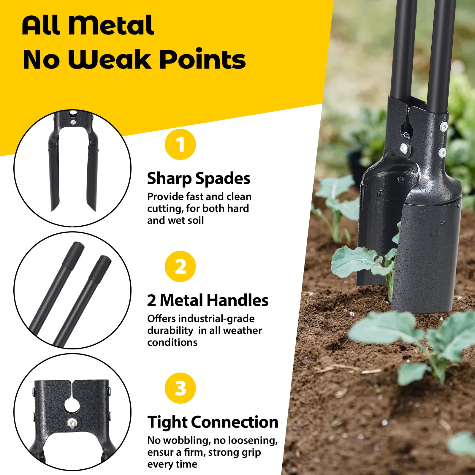 DAKEPOLE long-reach garden tool reducing bending during use