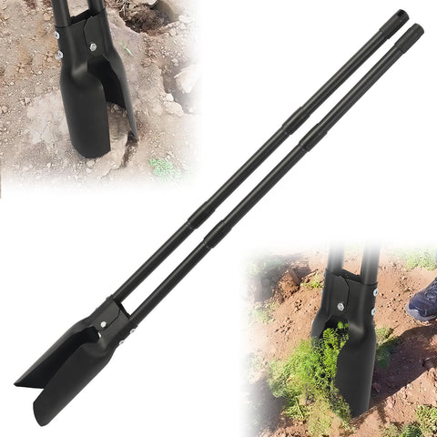 DAKEPOLE post hole digger with 55-inch handle for effortless deep planting.