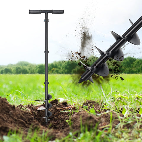 DAKEPOLE Post Hole Digger with spiral blade for precise, clean holes.