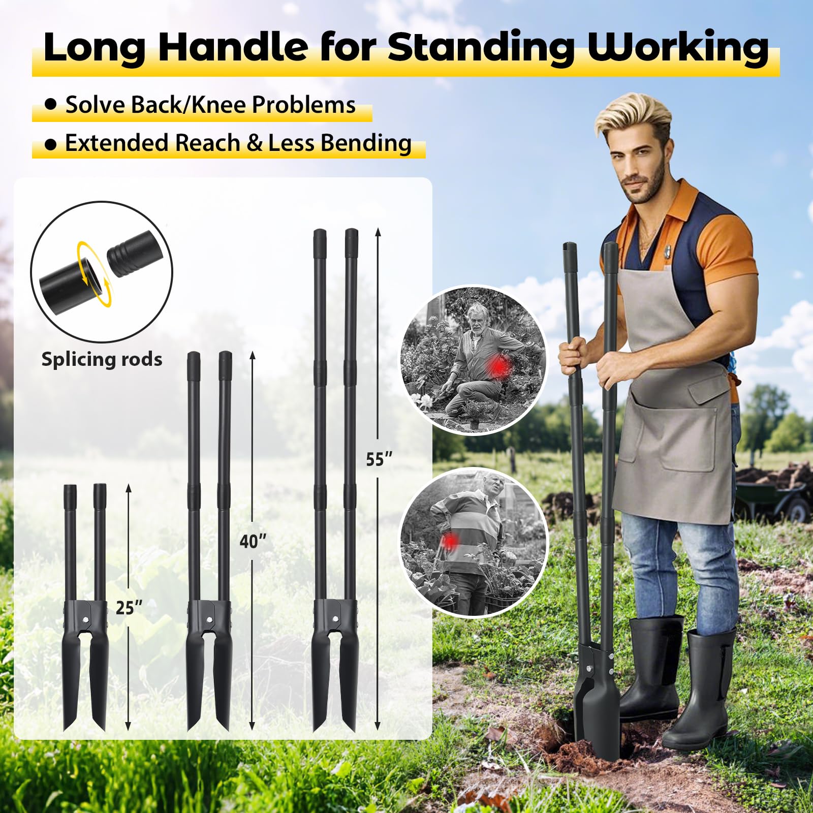 DAKEPOLE reinforced joint prevents wobble on tough soil and roots.