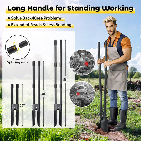 DAKEPOLE reinforced joint prevents wobble on tough soil and roots.
