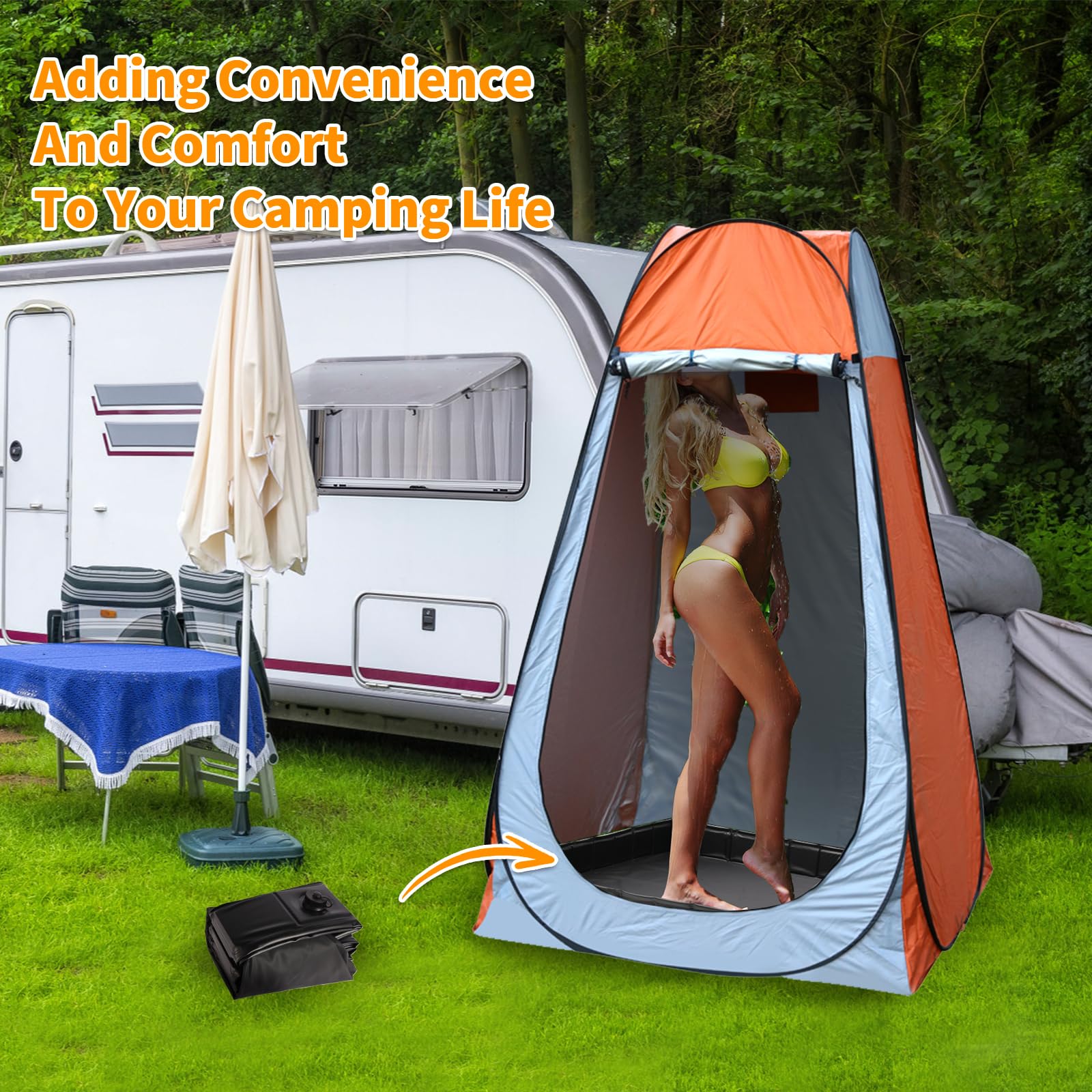 Dakewang base compatible with most portable shower stalls